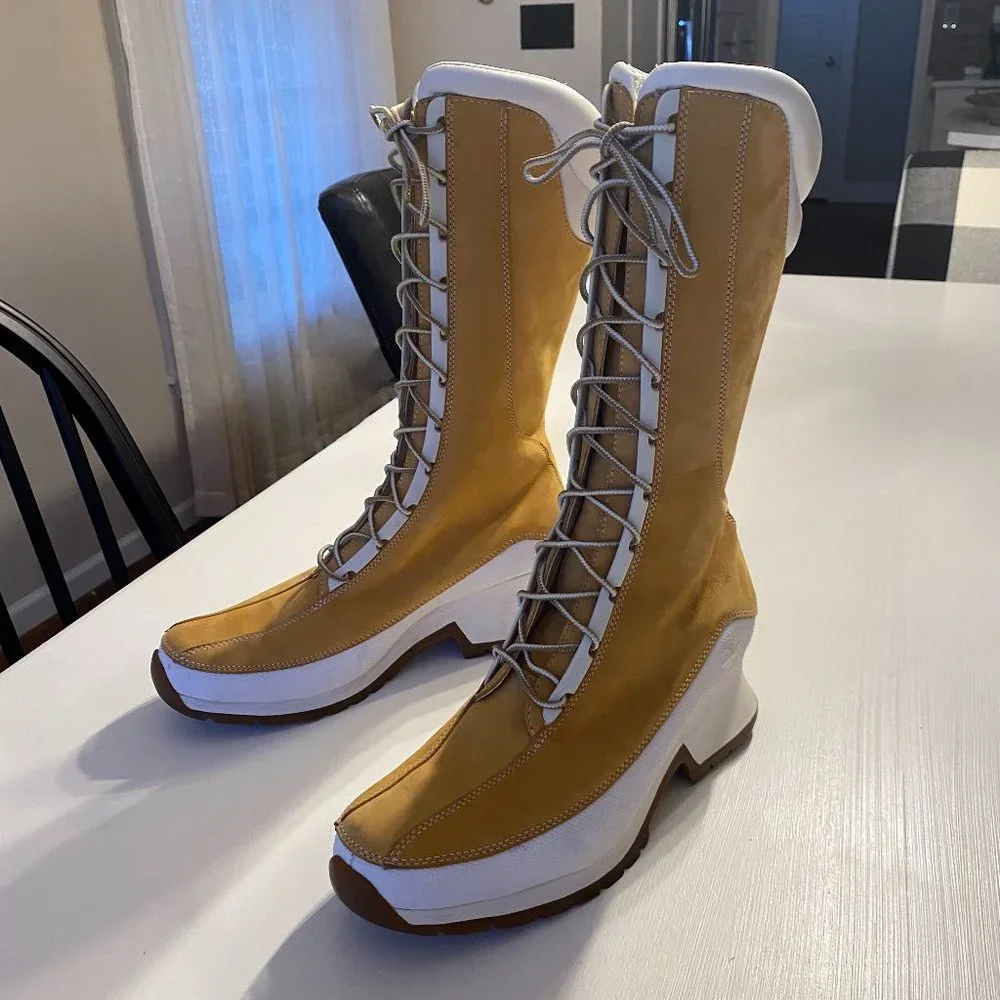 Timberland Women's Nubuck Leather Euro Dub Spin Tall Boots Size 9‎ M 85374 0878